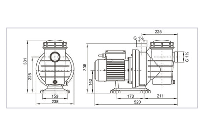 Waterfun Senkron 1 Havuz Pompası