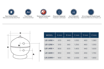 Waterfun Lamex Seri Havuz Kum Filtresi- Model: LS1500- LS2000